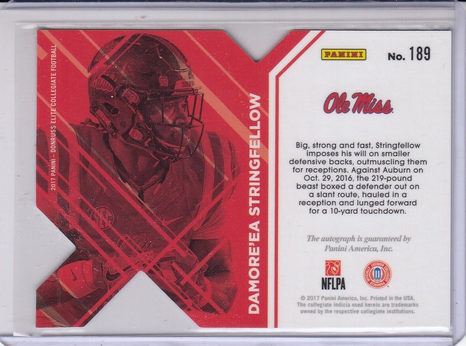 DAMORE'EA STRINGFELLOW 2017 Elite Draft Picks Auto Die Cut Purple 21/99 ...