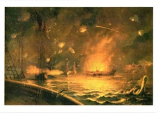 Oversized Postcard Bombardment of Port Hudson Louisiana