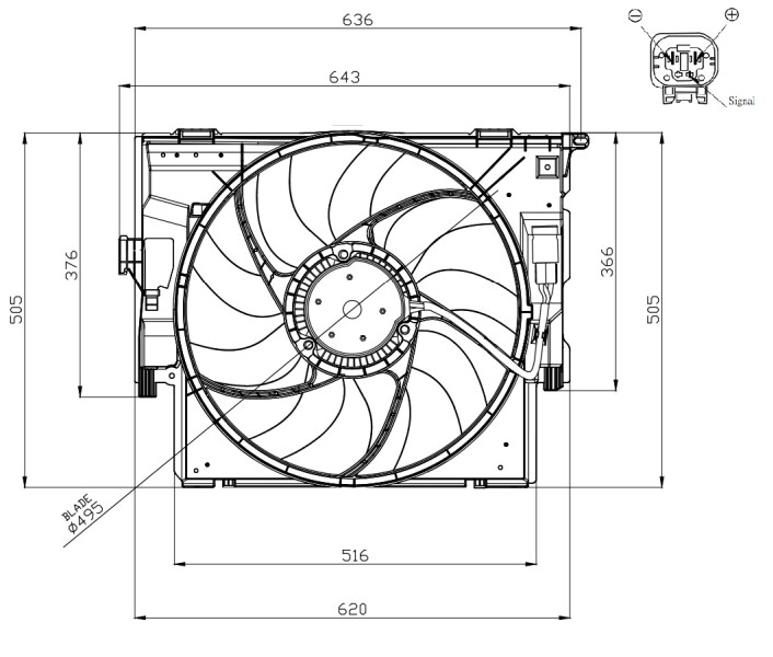 NRF 47956 Fan, radiator for BMW