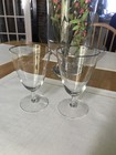 Vtg Pair Tea Goblet Glastonbury Lotus Vignette Botanical Vine Etched 165700 — photo 1