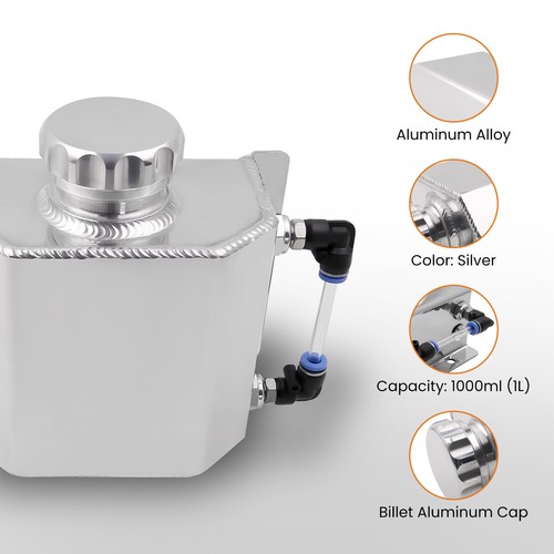 1L Coolant Radiator Overflow Recovery Water Tank Bottle Aluminum Alloy 1000ml - Picture 5 of 12