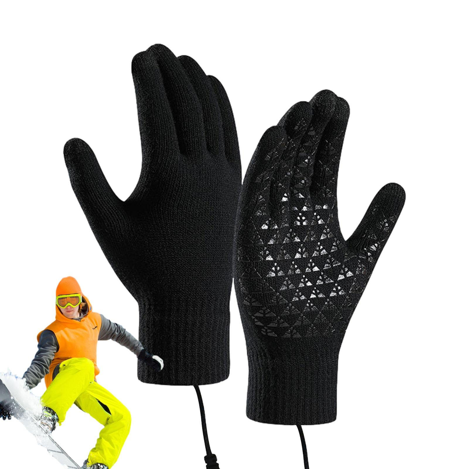 USB Electric Heated Gloves Touch Screen Winter Warm NonSlip Hand