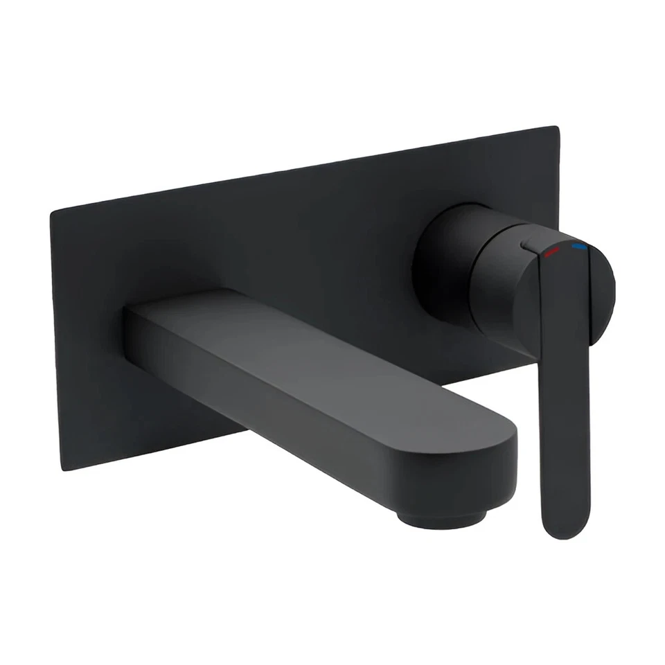 Francis Pegler Strata Wall Mounted Bath Filler Tap Black Modern Style Lever