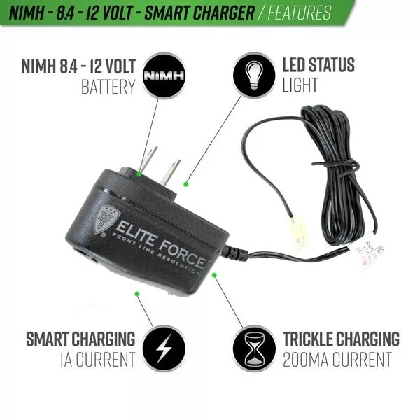 Batería y cargador inteligente Umarex 9.6v 1600mAh NIMH Airsoft - Elite Force Foto 3 de 4