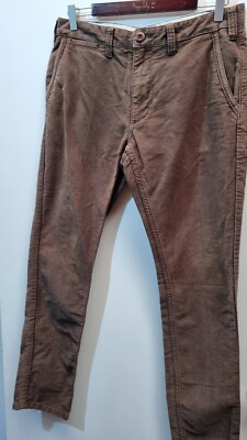 Driza-Bone Mens Palmer  Chino Relaxed Fit Brown Pants -  Size 32 ( VG Condition)