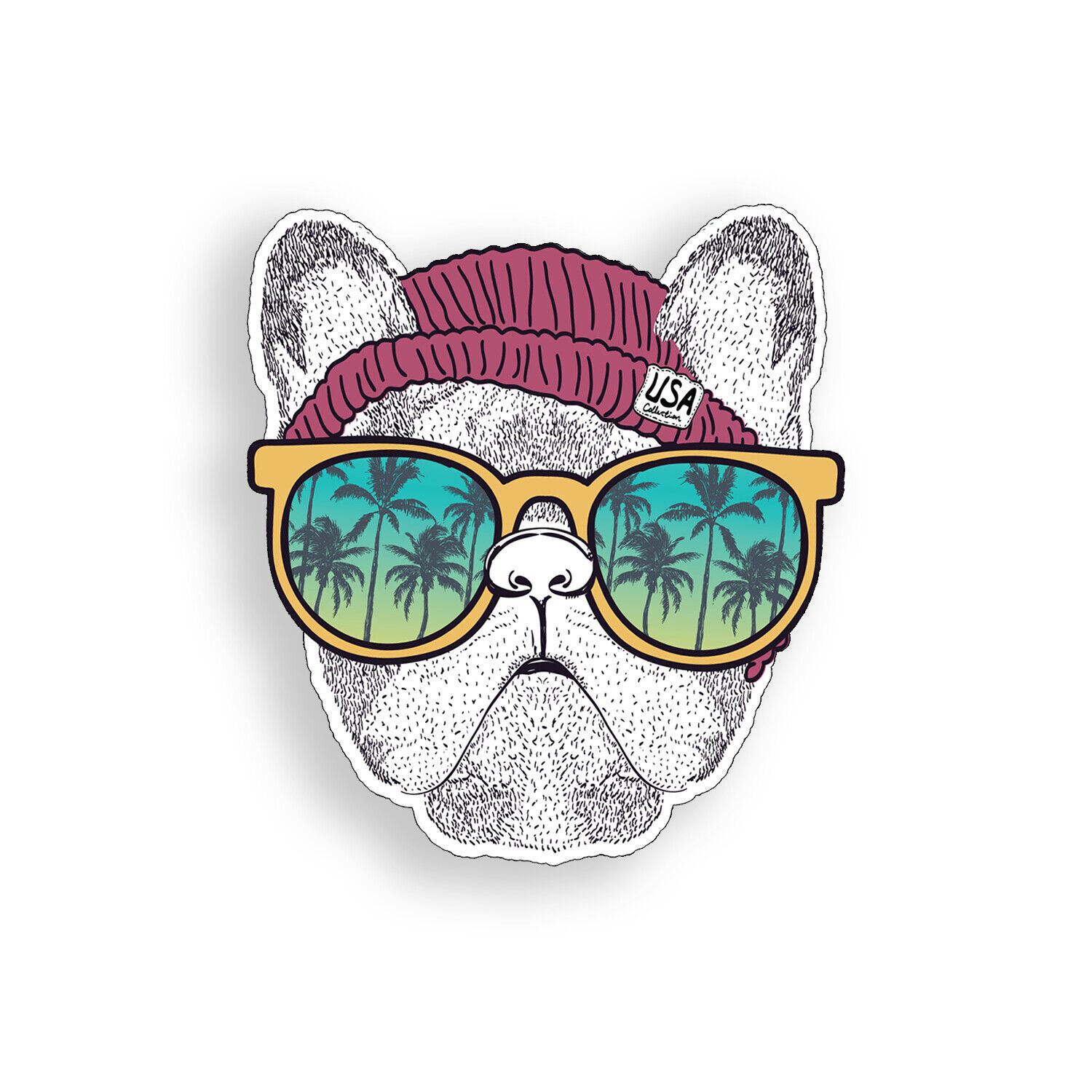 Pug Dog Cooler Sticker Decal