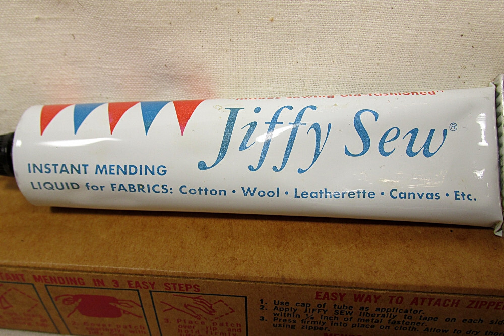 Vintage Jiffy Sew collectable original package with instructions liquid