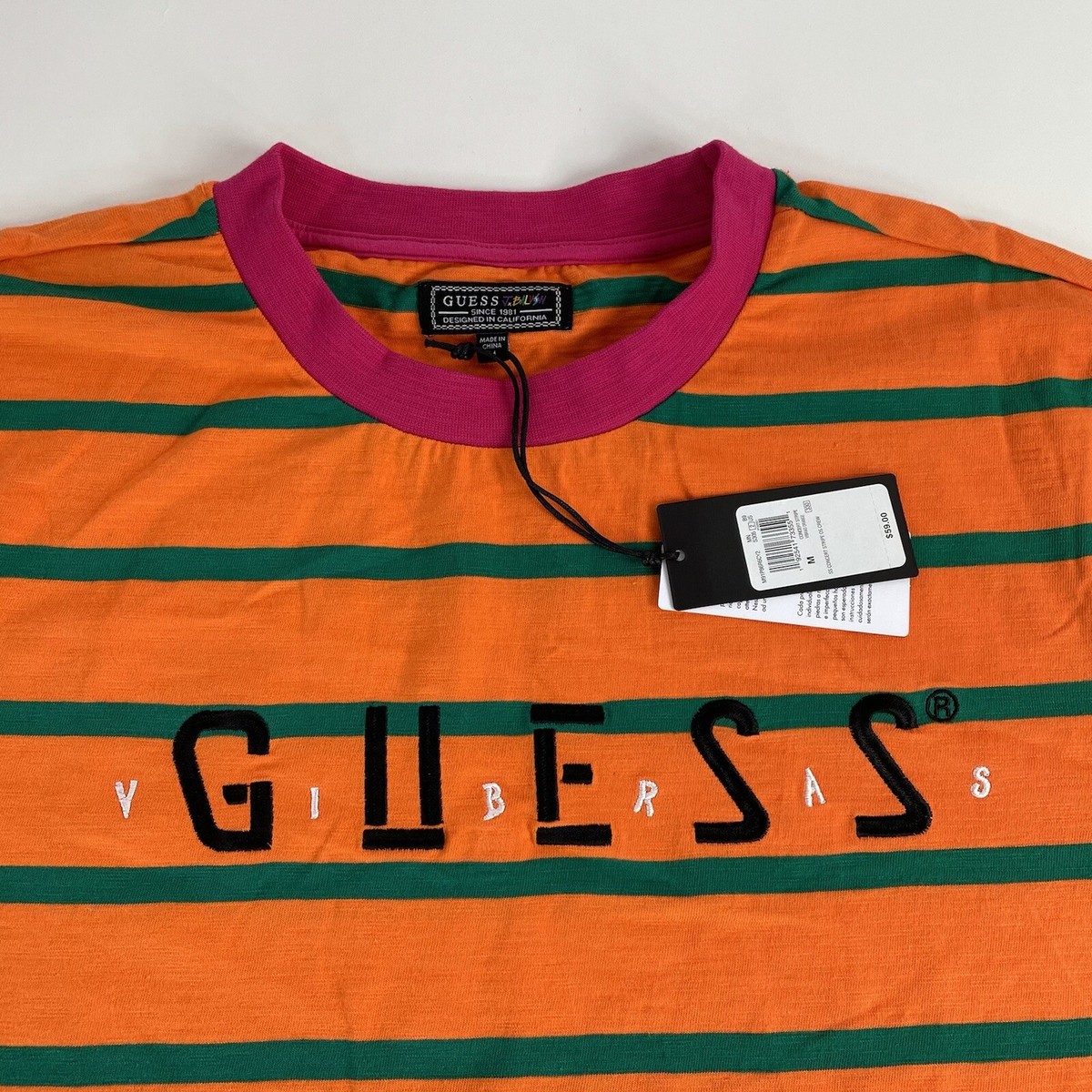 Guess ROLL CUFF - T-shirt con stampa - army sage/verde