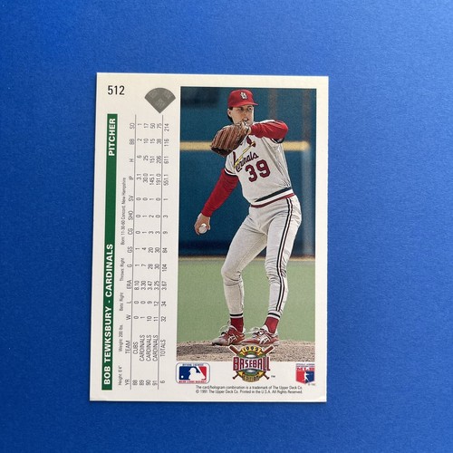 1992 Upper Deck #512 Bob Tewksbury VTG STL Auto STADIUM Signed On-Card Autograph - Picture 4 of 7