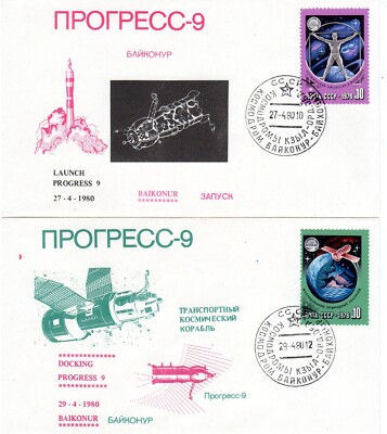Space Russia Progress 9 Set of 3 Launch, Docking & Return 1980