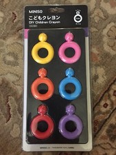 Miniso Japan DIY Childrens Crayons 6 Ring Shaped New Sealed In Package Life