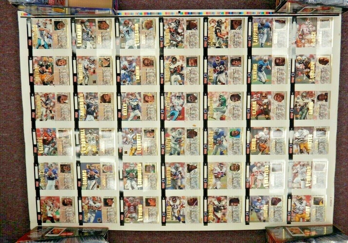 1993 Action Packed 42 Card NFL Football Uncut Sheet Favre Sanders