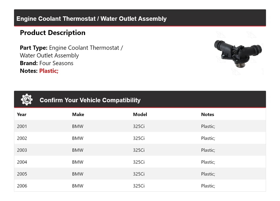 Termostato de líquido de arrefecimento do motor BMW 325Ci 2001-2006/assy de saída de água 4 estações - Imagem 2 de 4