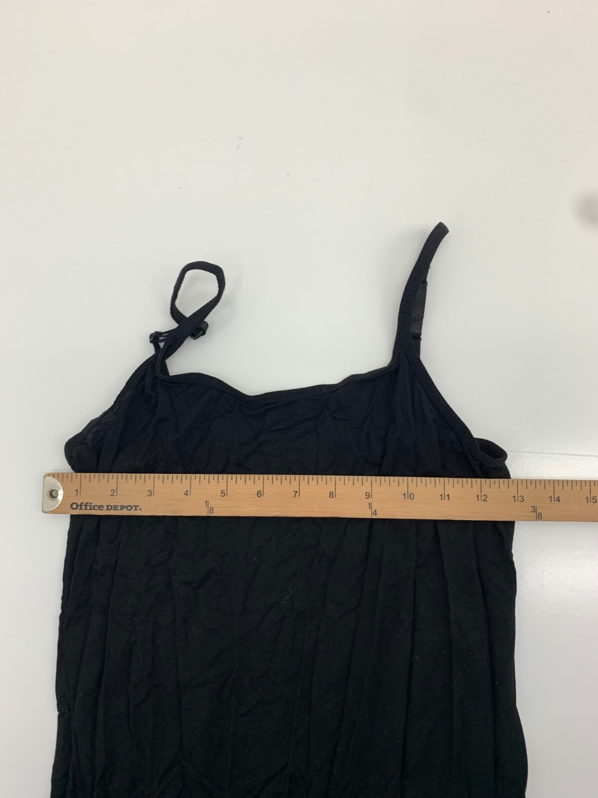 Womens Solid Black Spaghetti Strap Tank Size Small - image 4