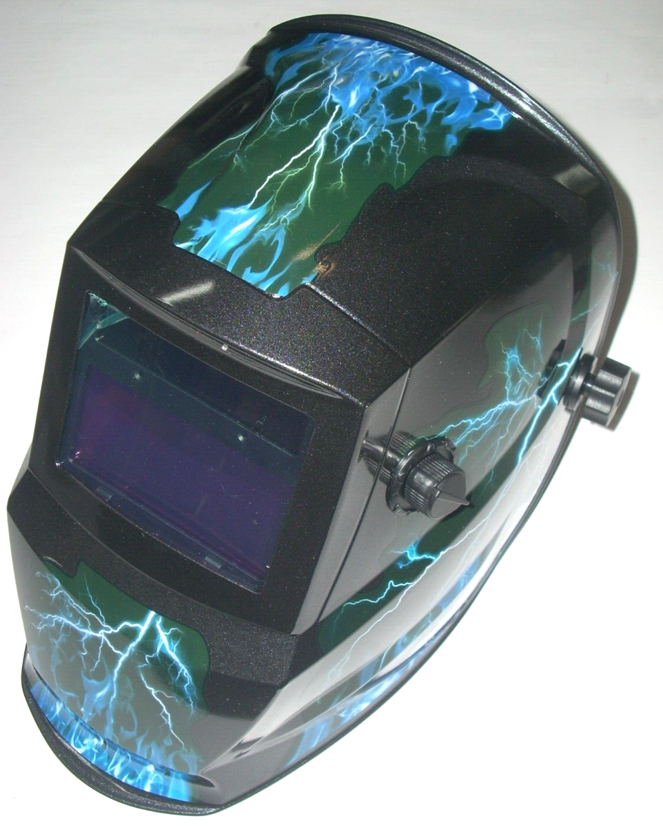 Blue Lightning Welding Helmet Auto Darkening Adj Shade 9-13 Solar