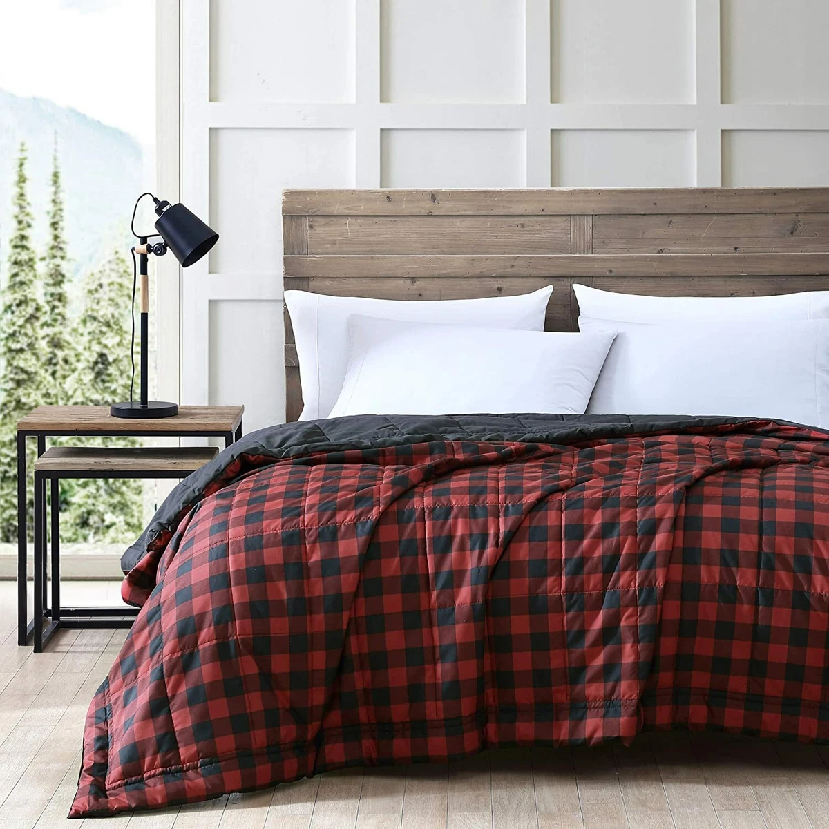 Eddie bauer mountain plaid sherpa blanket new arrivals