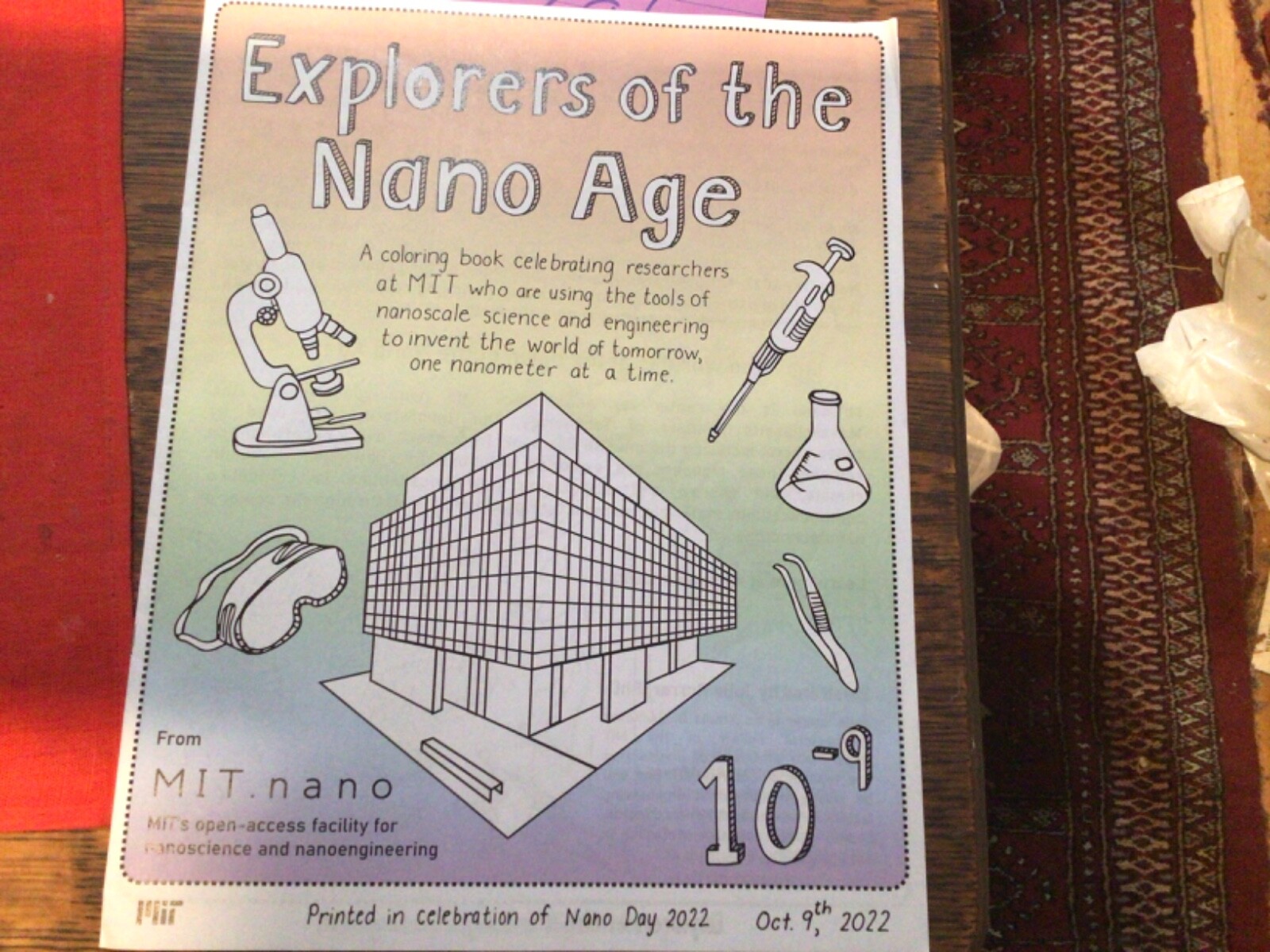 Explorers of the Nano Age, 2022 MIT Nano Day Coloring Book | eBay