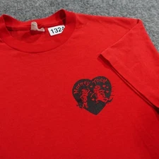 Vintage Horney Toad Bar Shirt Men L Red Sault Ste Marie Mi USA80s 90s 11324