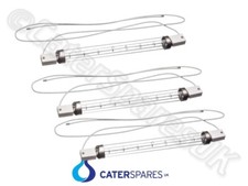 3 x CATERING WIRED HEAT LAMP 220MM GANTRY LIGHT HALOGEN INFRARED BULB 230V 500W