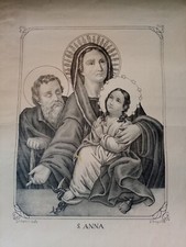 Santa Anna San Gioacchino Madonna Bambina Lithograph 1870 Antique Print Scafa