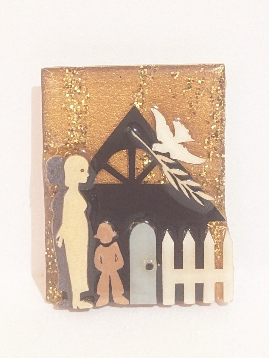 Vintage Domestic Violence Pin By LUCINDA Brooch Pin