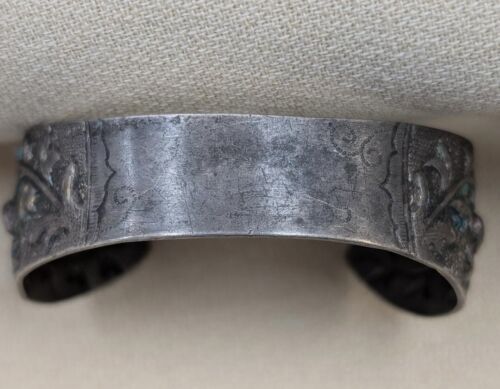 VINTAGE CHINESE (?) SILVER & ENAMEL CUFF BRACELET