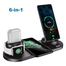 6In1 Wireless Charging Stand Dock For Apple Watch/Air pods/iPhone/ Samsung