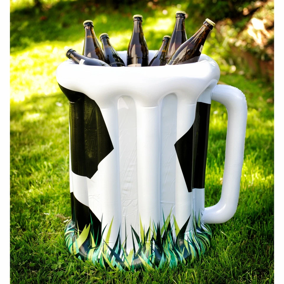 AUFBLASBARER BIERKRUG GETRÄNKEKÜHLER - Fußball Pool Party Bierkühler WM EM Deko - Bild 2 von 2