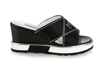 Marino Fabiani Italian Designer Sandals New Collection Black