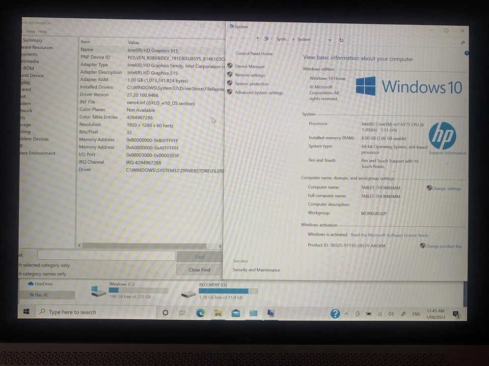 HP Spectre X2 Touch| Intel Core™m7-6Y75| 256GB SSD|8GB| Win10Pro Original Foto 3 de 4
