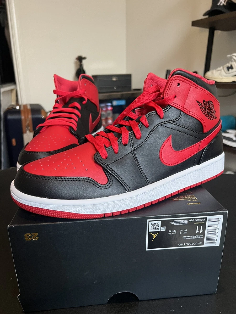 air jordan 1 mid black fire