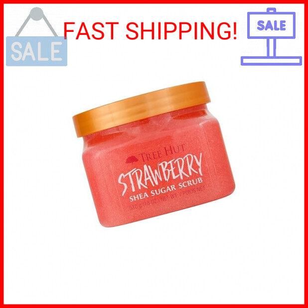 Tree Hut Strawberry Shea Sugar Exfoliating & Hydrating Body Scrub, 18 oz