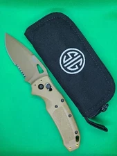SIG K320 36373 Manual Folder 3.5 Clip Point Coyote Serrated Pocket Knife
