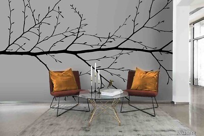 3D Plants Branches Close-up Self-adhesive Removable Wallpaper Murals