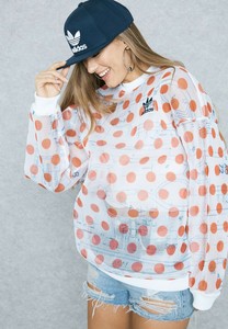 Adidas Originals Womens Osaka Sweatshirt Ladies White Red Dot Casual Bq5738 New Ebay