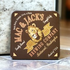 Sottobicchiere birra Mac & Jack's Redmond WA birreria artigianale memorabilia da collezione