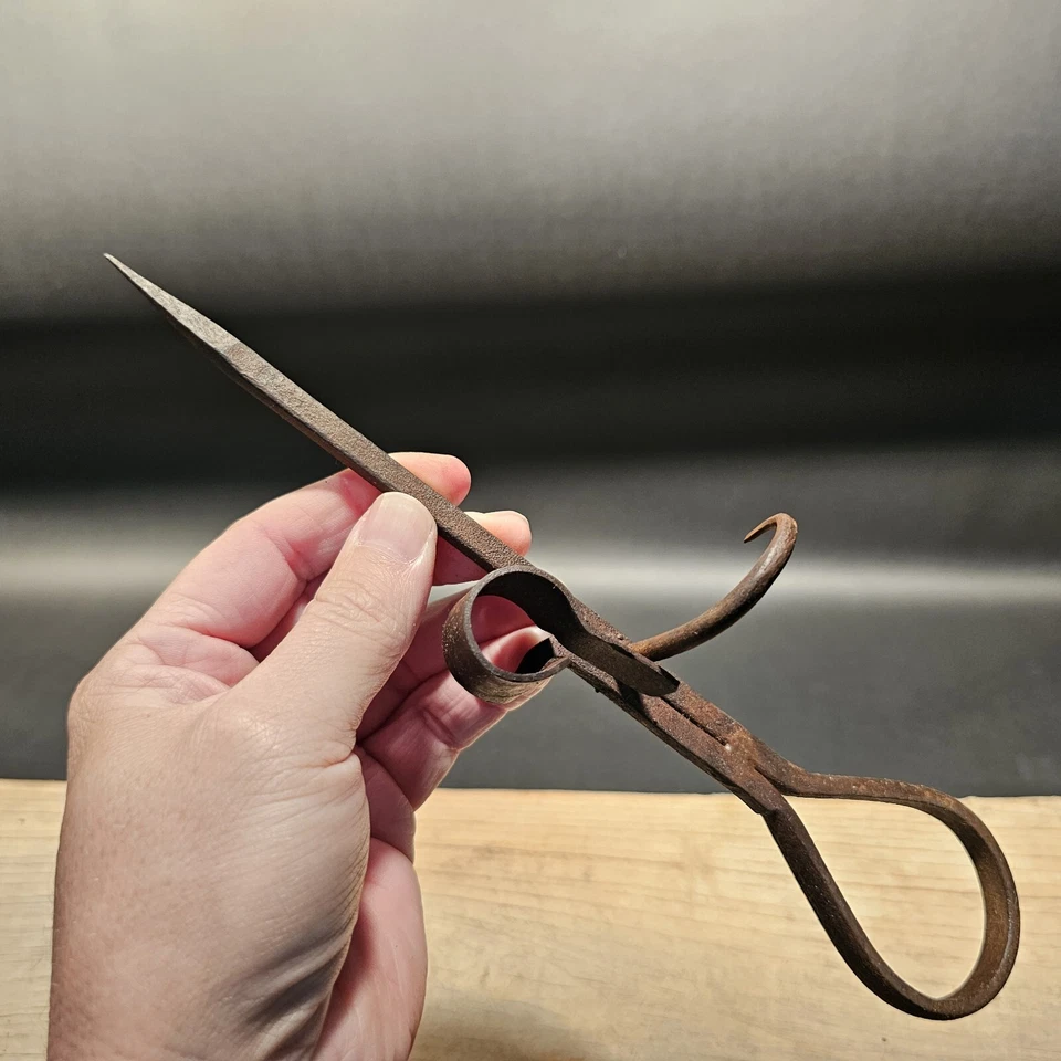 Antique Style Forged Wrought Iron Mining Sticking Tommy Miners Candlestick - Image 3 of 4