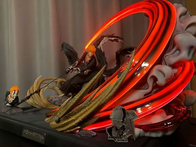 #ad Anime BLEACH Kurosaki Ichigo GK LED Figure PVC Statue Model Limited Collect Doll $128.25