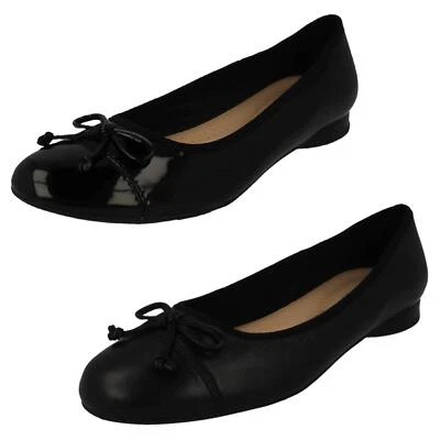 Clarks Loreleigh Rae Damen Schwarze Slipper Ballerinas Flach D E - Bild 1 von 3