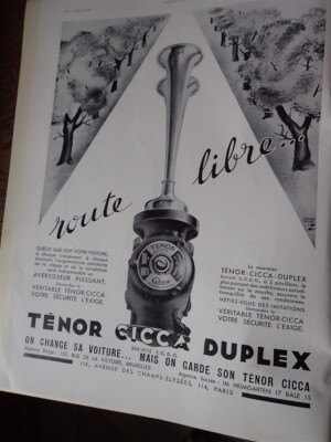 TENOR CICCA DUPLEX Warnwarner + Gibbs Reklame Papier ILLUSTRATION 1934 Kragen