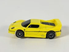 Vintage Tyco 440x2 Yellow Ferrari F50 Slot Car - Minty Condition