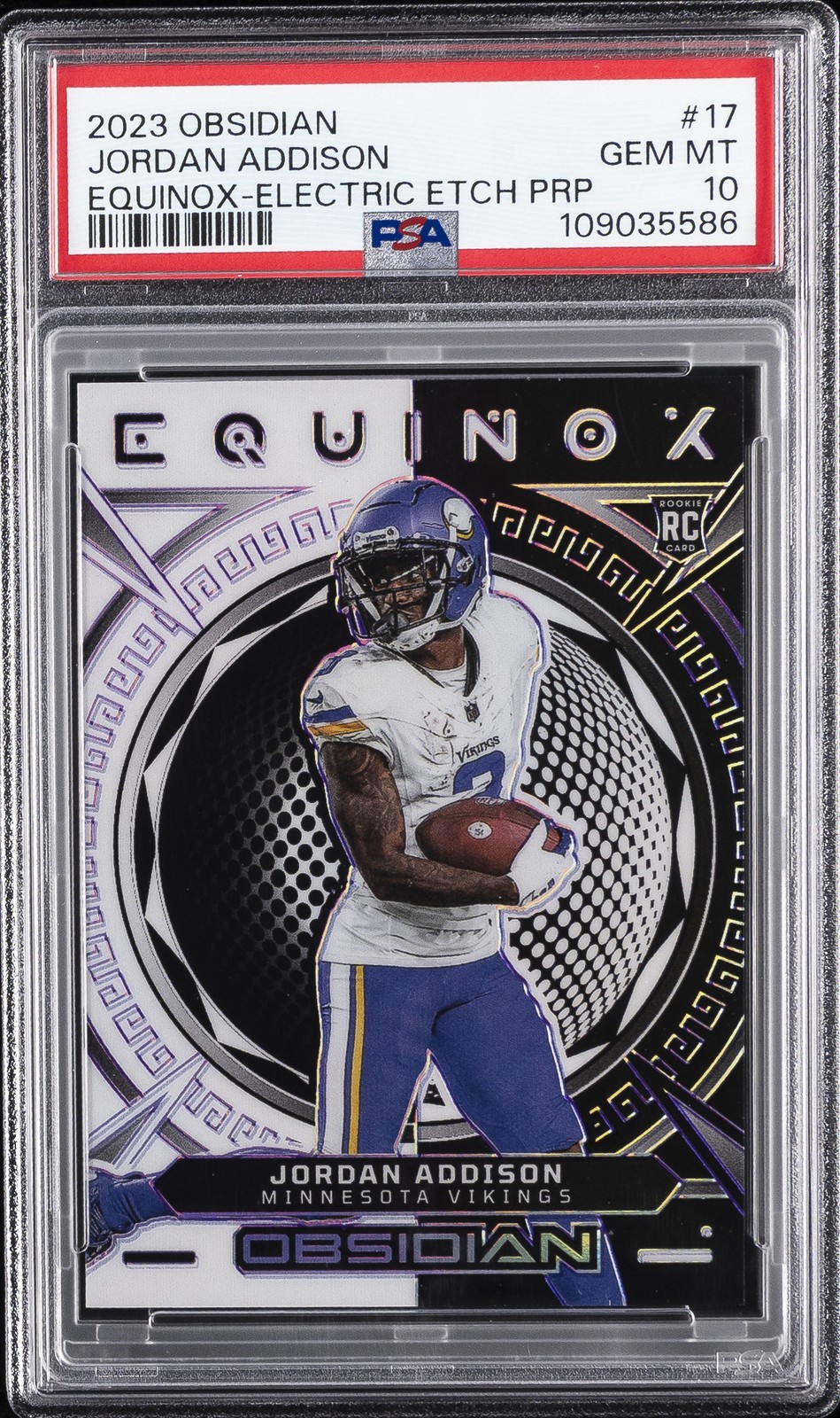 Jordan Addison Panini Obsidian Equinox #17 Electric Etch Purple