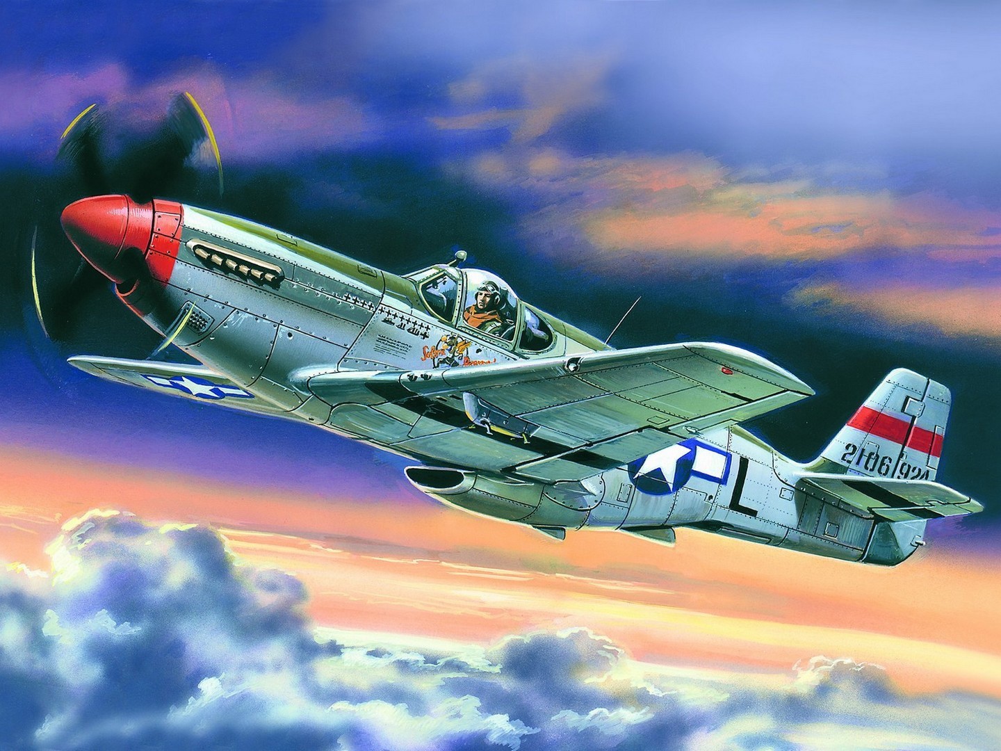 ICM 1:48 Mustang P-51C WWII American Fighter Plane Plastic Model Kit
