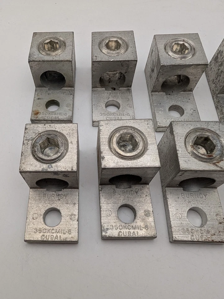 10x New Old Stock Burndy Aluminum Mechanical Lug, 350KCMIL-6, *Storage Wear  - Image 2 of 4