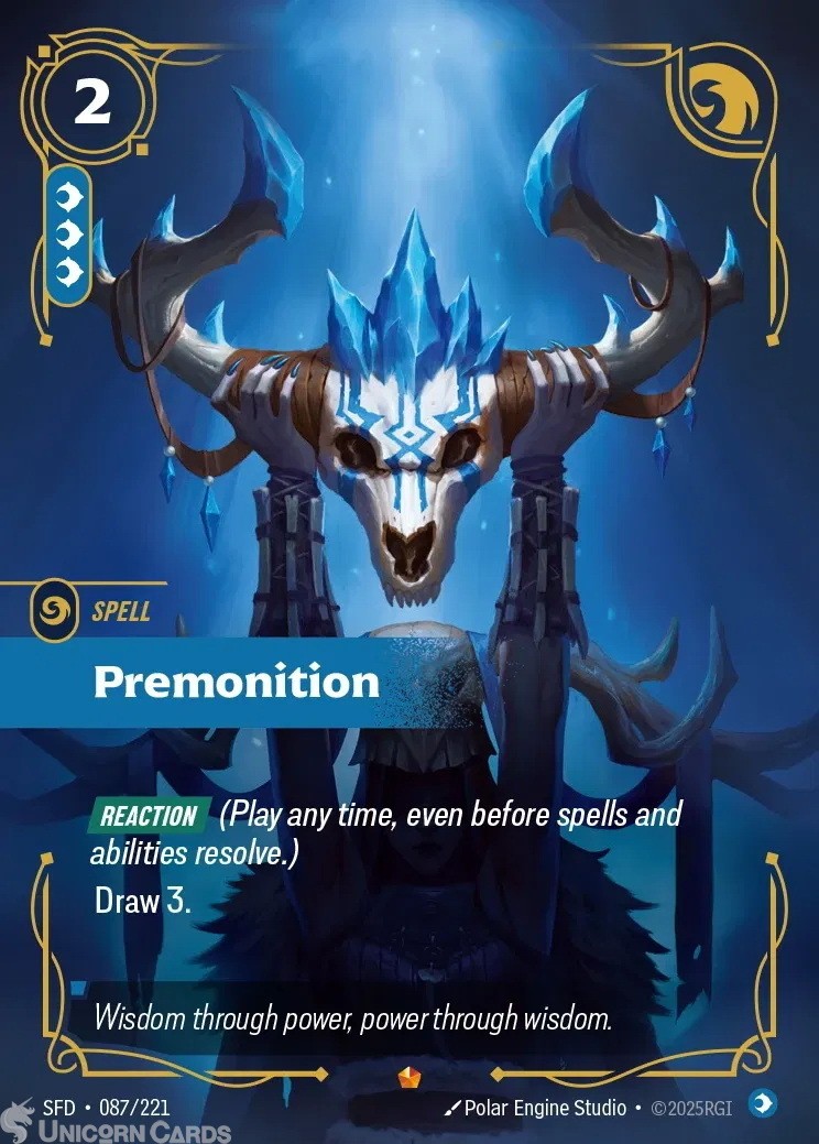 087/221 Premonition : Epic Foil Riftbound TCG Card : Spiritforged