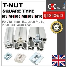 T-nut M3 M4 M5 M6 M8 M10 Square Sliding Tee Nut Aluminium Extrusion Profile UK