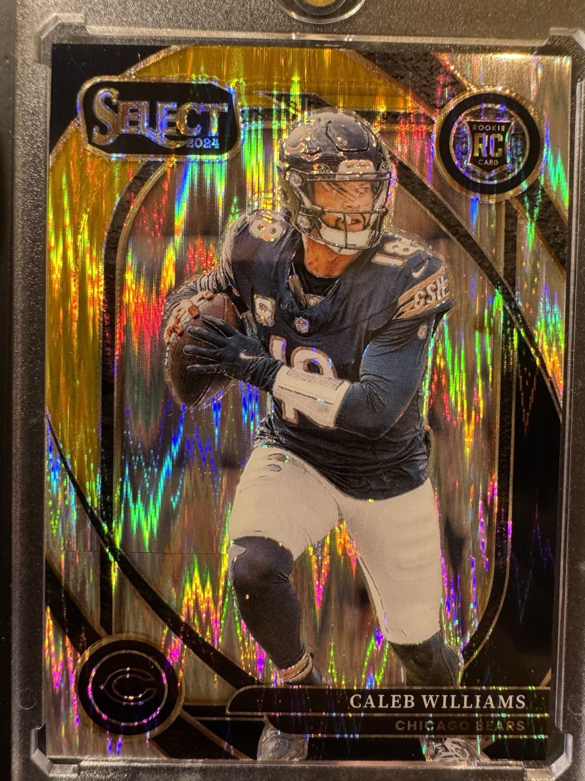 2024 Panini Select Caleb Williams Rookie Black & Gold Shock #216 SP New Bears