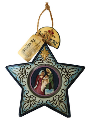 Jim Shore Nativity Star Ornament Rotating Center Folk Art Christmas Decor