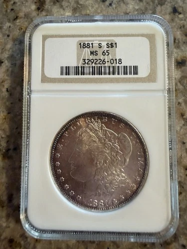 1881-S San Francisco Morgan Silver Ms65 Cool Color