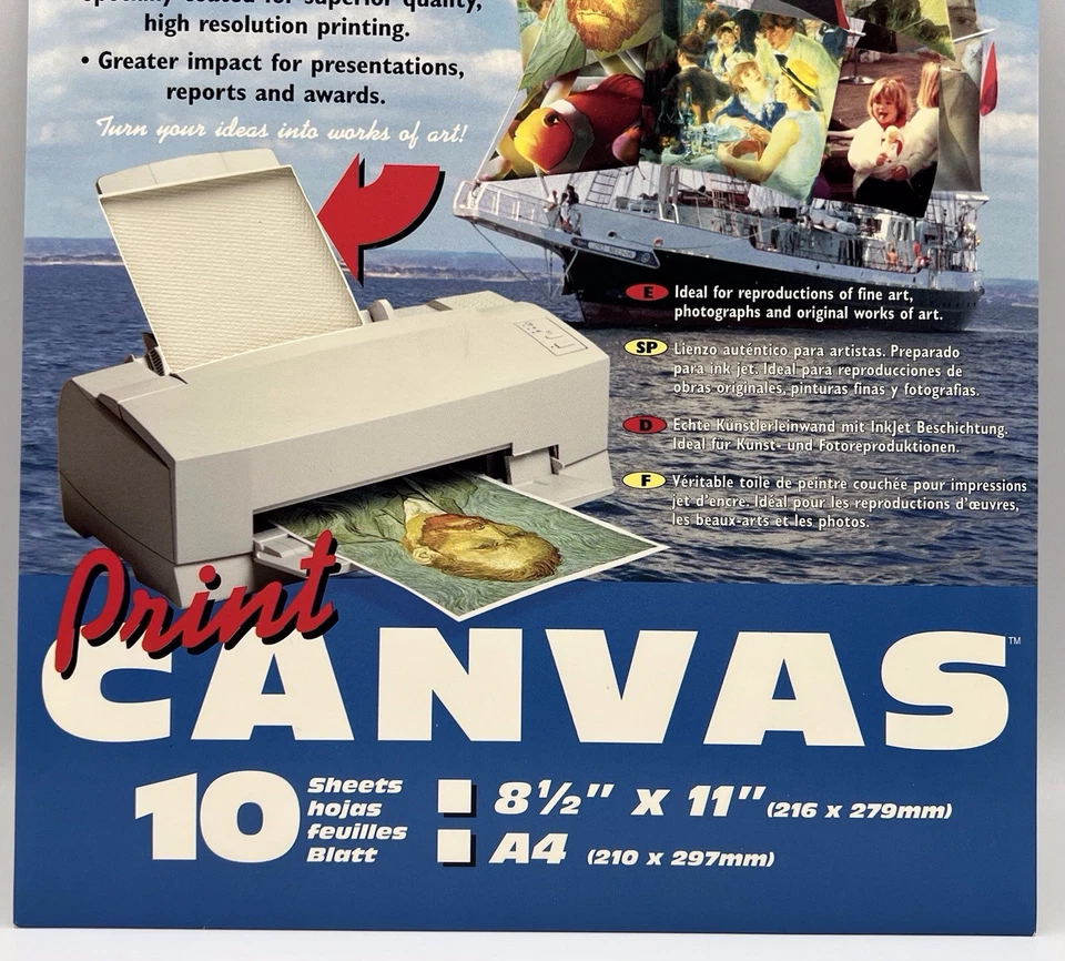 Fredrix Print Canvas for Inkjet Printing Acid Free 8.5 X 11 ~ 10 Sheets A4 - Image 3 of 4